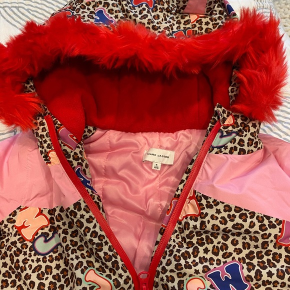 Leopard Print Child Ski Suit with Pink Accents - Picture 3 of 4